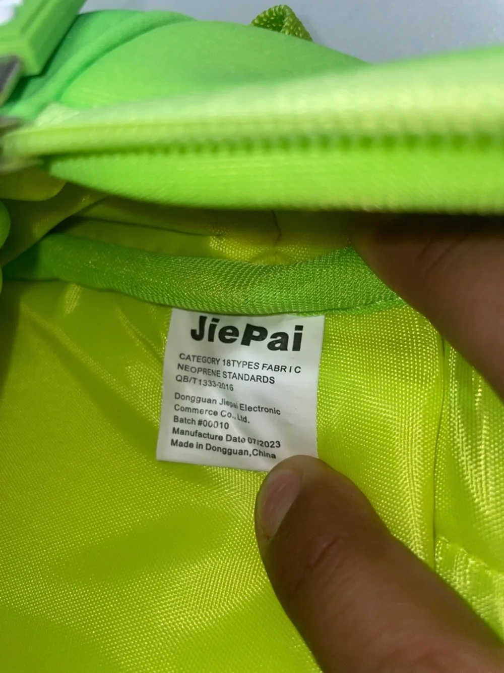 Jiepai 3D Hippo Cartoon Neon Green Designed Waterproof Bag Kids Girl or Boy